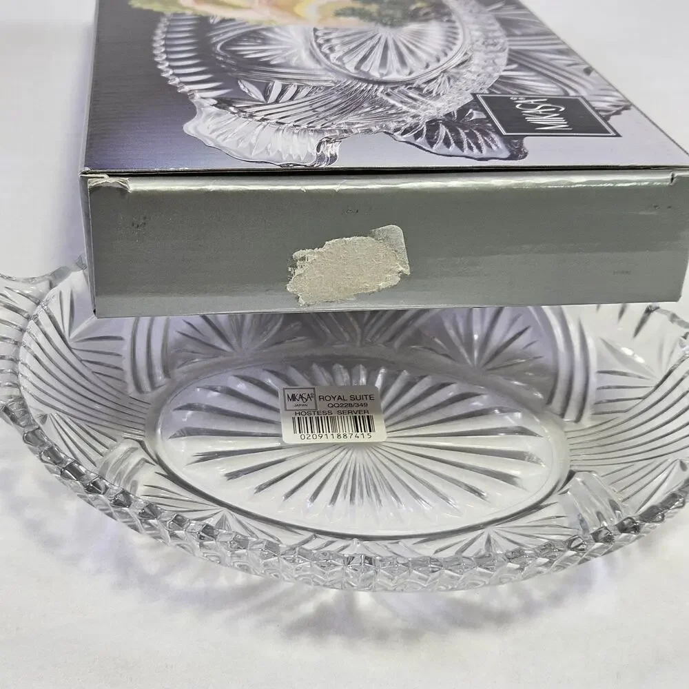 Mikasa Royal Suite Hostess Server Lead Crystal Dish QQ228/349 Japan Wedding Tray